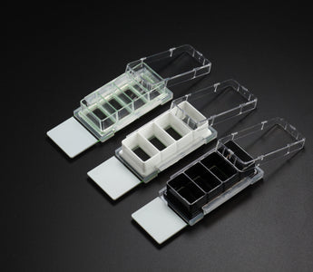 Chamber Slides, Four Chamber in Clear, White, and Black