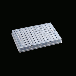 0.1 mL 96 Well PCR Plate, Full Skirt, Clear, H1 Notch