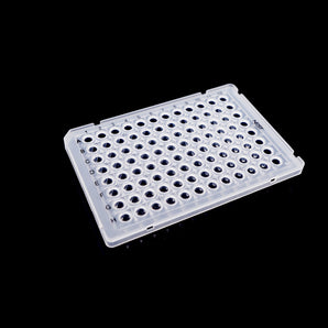 0.1ml 96 Well PCR Plate, Semi Skirt, Clear, A1 notch, NEST Scientific 402401