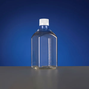 1000mL PET Square Media Bottles, Sterile, double bagged small pacakging, 4/pk, 12/cs - 333621