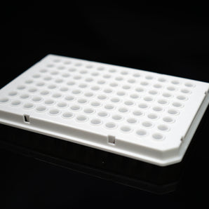 100ul 96 Well PCR Plates, Semi Skirt, Roche, H12 Notch, White, NEST Scientific 402712