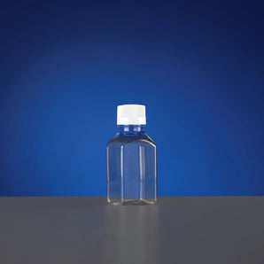 250mL PC Square Media Bottles, Sterile, Tray-Packed, 30/pk, 60/cs