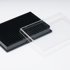 384 well black tissue culture plate with lid
