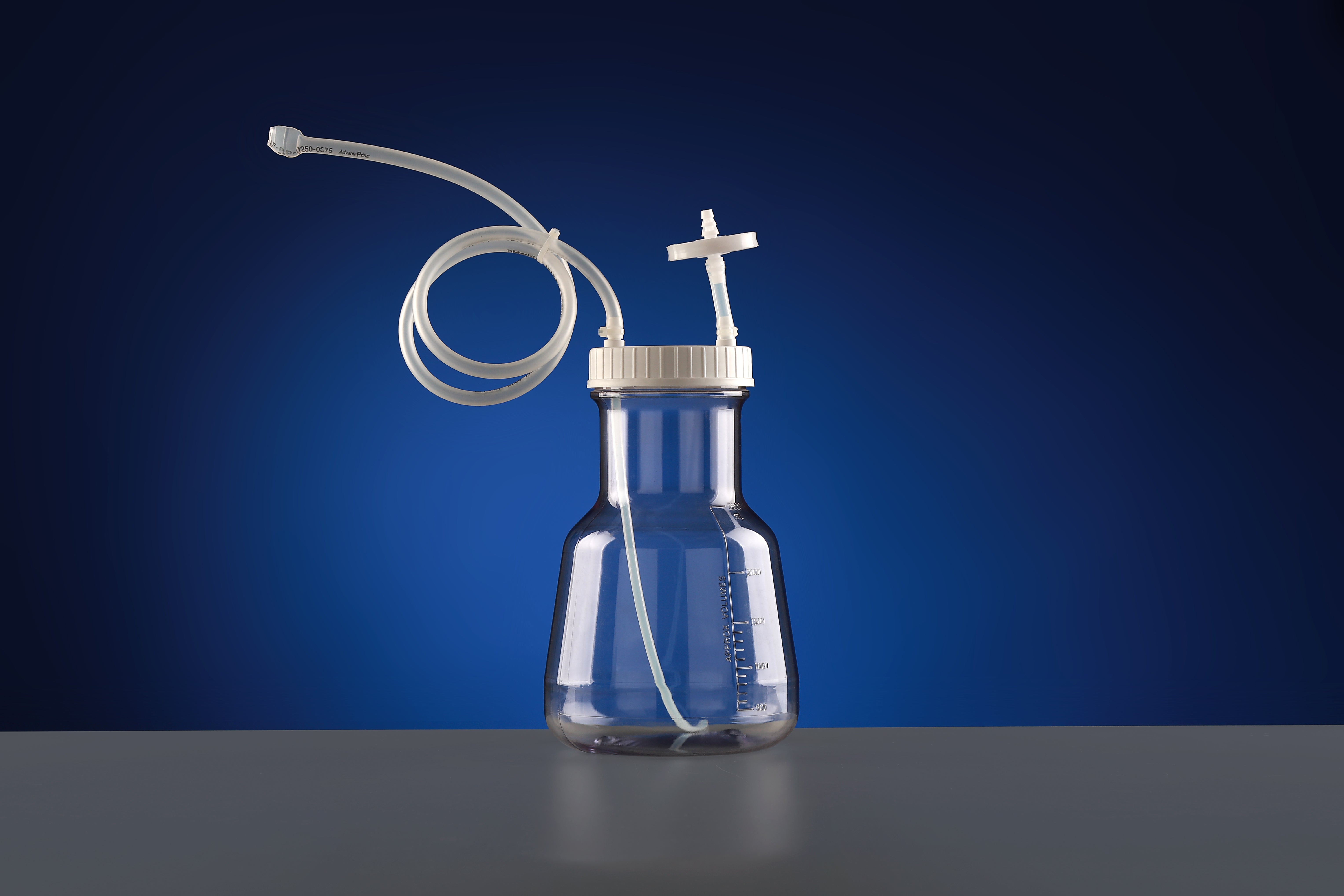 3L Wide-mouth High Efficiency Erlenmeyer Flask with Bi-directional Transfer Cap with TPE Tube