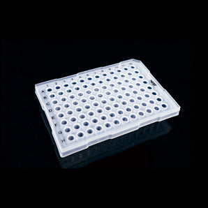 0.2ml 96 Well PCR Plate, Semi Skirt, Clear, A12 notch, 25/pk, 100/cs, for ABI Machines - 402601