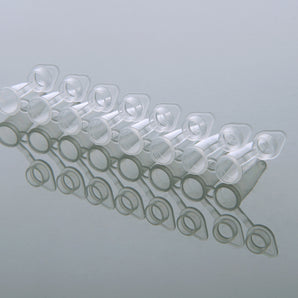 0.2ml PCR 8-strip Tubes, with Flat Caps, Clear, Non-sterile, 120/pk, 1200/cs - 404001