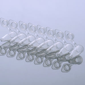 0.2ml PCR 8-strip Tubes, with Flat Caps, Clear, Non-sterile, 120/pk, 1200/cs - 404001