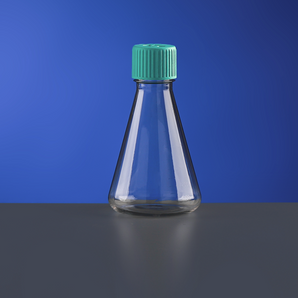 500ml PETG Erlenmeyer Flask, Flat base, Plug Seal Cap, Sterile,1/pk, 12/cs -783001