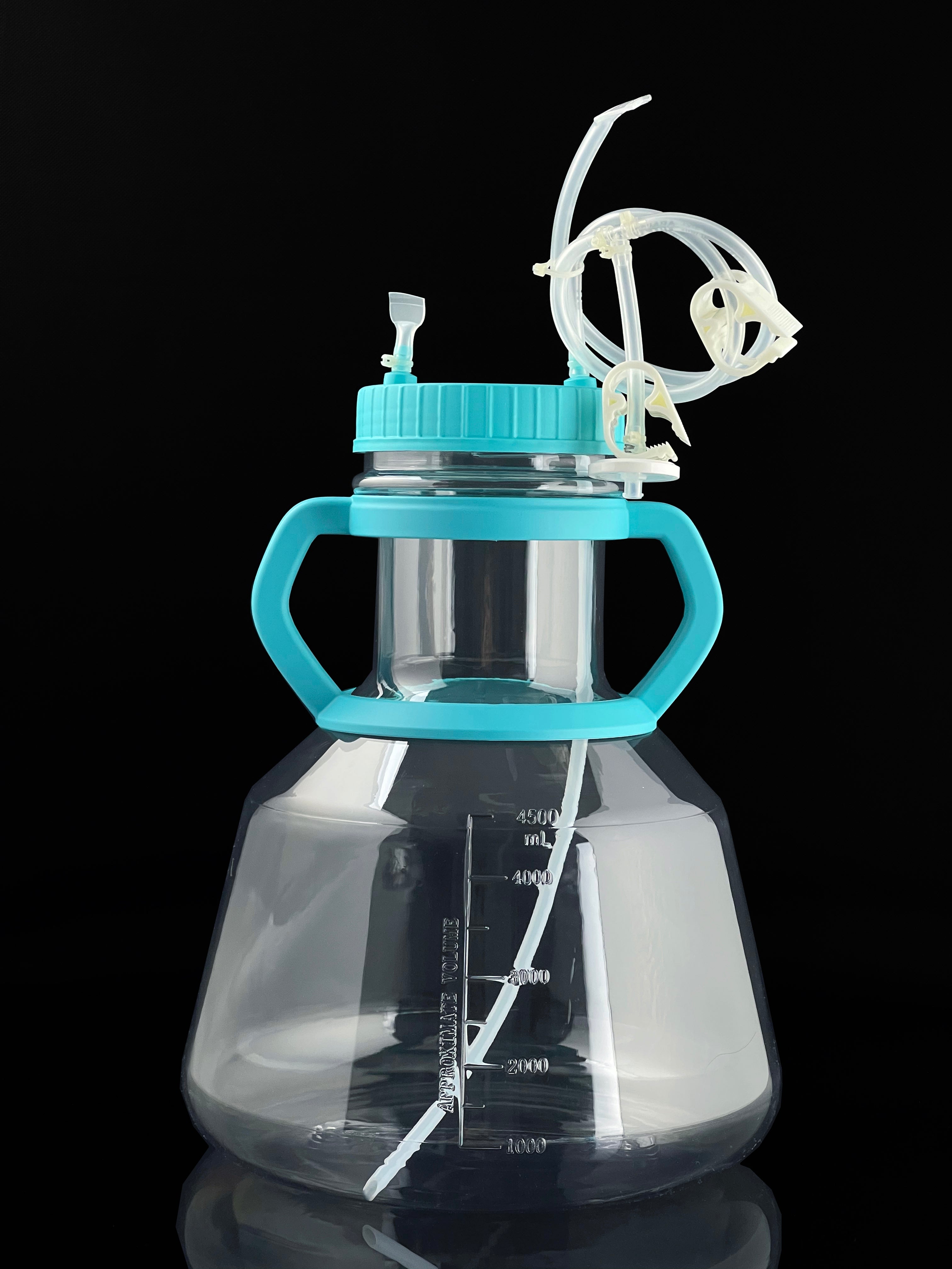 5L High Efficiency Erlenmeyer Flask, Large Membrane Size Bi-directional Transfer Cap with TPE Tube