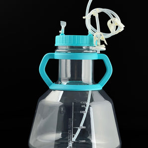 5L High Efficiency Erlenmeyer Flask, Large Membrane Size Bi-directional Transfer Cap with TPE Tube