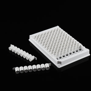 96 Well ELISA Plate, Detachable, White Frame, White Well
