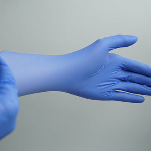 Nest Nitrile Examination Gloves, Blue, 3 mil, powder free, extra large 90/pk, 900/cs - 902041