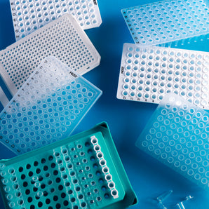 0.1ml 96 well Duo Material PCR plate, Semi-skirted, Clear Frame, Frosted Wells, for ABI, Low binding, 10/pk, 50/cs - 402801