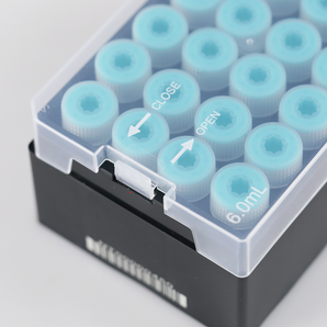 SBS 3D Cryovials, 6.0 mL, External Thread, 6*4 Rack, Sterile, 24 pcs/rack, 10 racks/case, 240 pcs/case - 614651