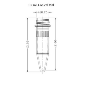 1.5 mL Conical Vials, External Thread, with Sealing Ring, Sterile, 50/pk, 500/box, 2000/cs - 634102N